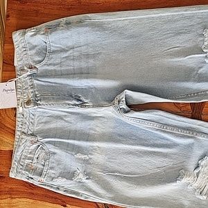Papaya Women's High-Rise Mom Distressed Denim Pants Size 11